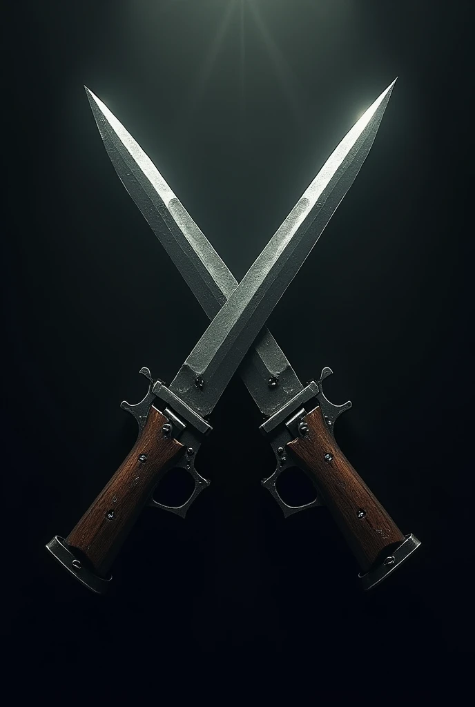 a dagger and a revolver forming an x