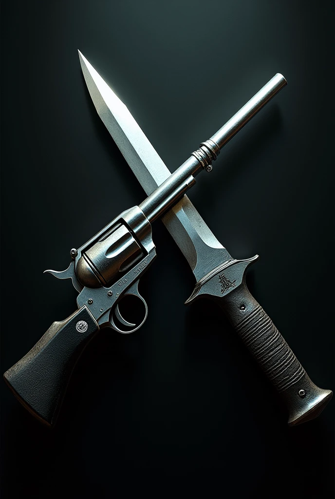 a dagger and a revolver forming an x