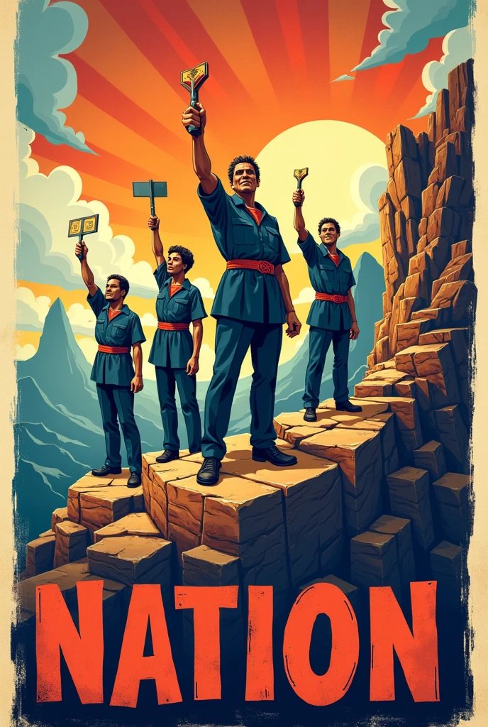 Cartoon
Poster on texes bedrock of a strong nation
With writing