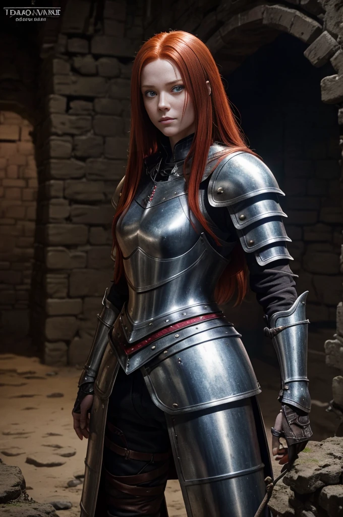 1 Redhead girl with long dark red hair, Has deep blue eyes, Wearing medieval armor. Dragon style armor, Locked in a dungeon and chained, All covered in mud, The body is full of wounds, The rats are walking around, (Ultra-realistic wire hair) (Highly detailed and realistic armor) Better HDR, Ultra-Realistic Lighting 1.4, The world&#39;s best ray tracing, (Armor Ray Tracing) Realistic dungeons, Realistic chain, Realistic Face, Beautiful and realistic eyes, Ultra-realistic breasts, A realistic moment, Ultra-realistic hands.