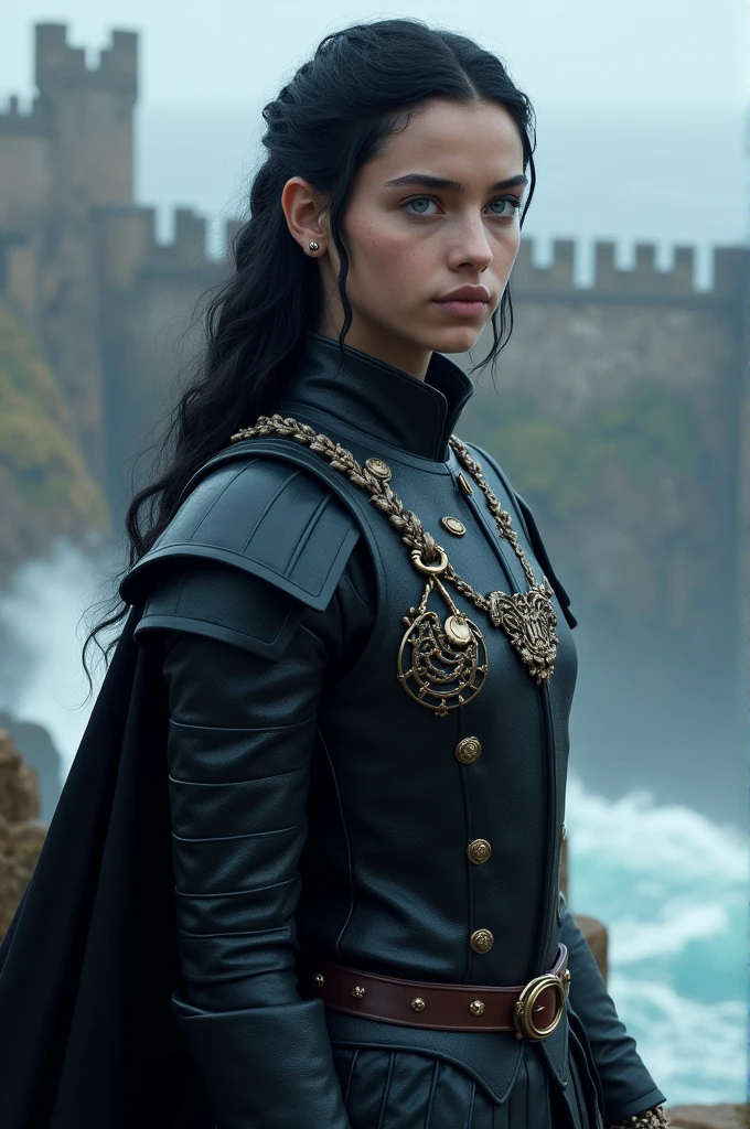 A Targaryen with black hair and blue eyes