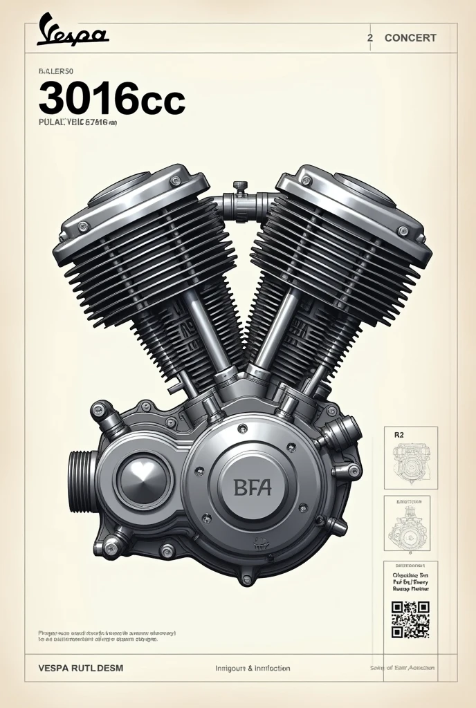 show the illustration og BFA engine
BFA 3016cc vespa engine
