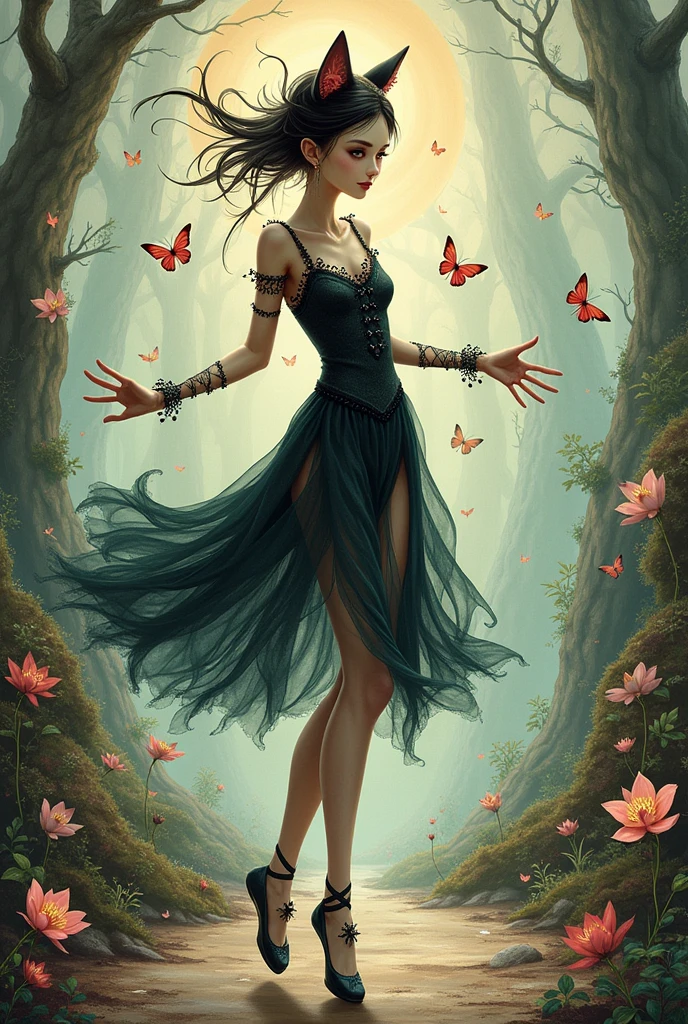Female dancer from Identity V in Nekojiru’s artstyle