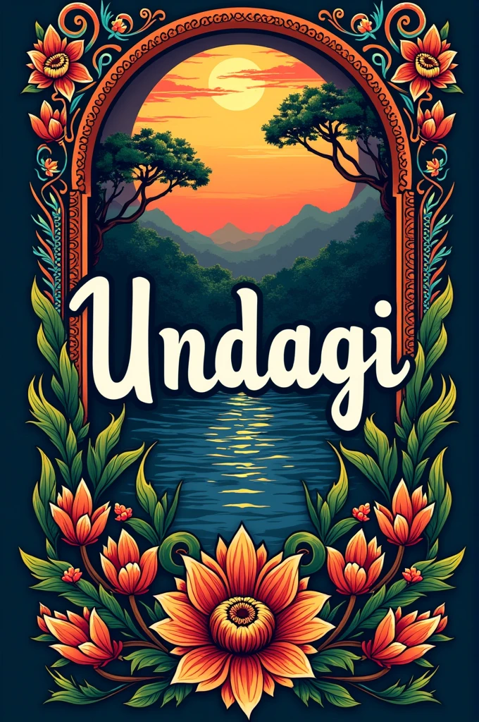 Balinese tshirt design font UNDAGI