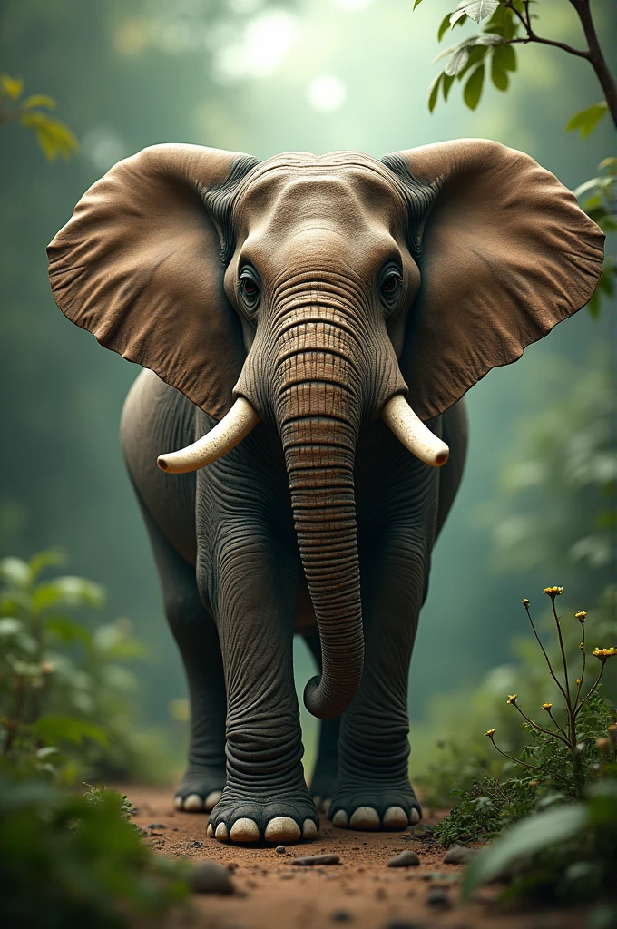 An elephant with boobs