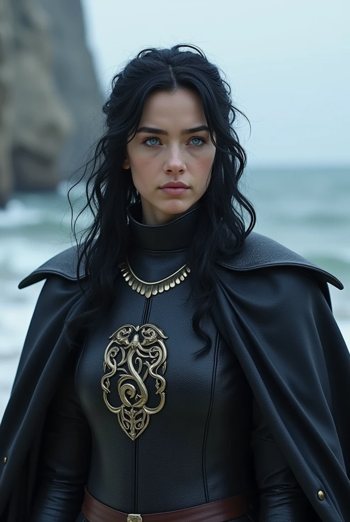 A Targaryen with black hair and blue eyes