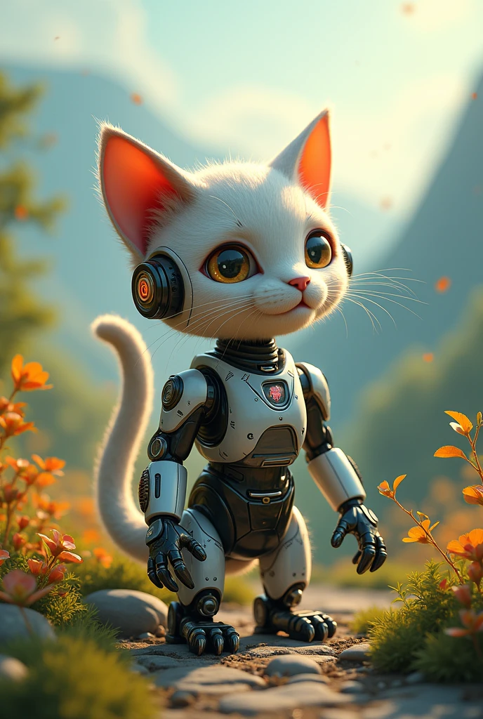 A little cute ai cat. She is a train cat, with nature.
Change the wonderfull background but the cat style is same it.