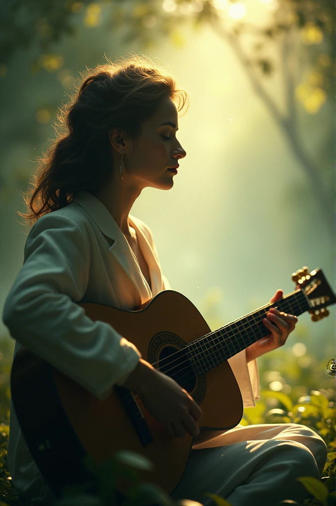 Spiritual artist playing the guitar