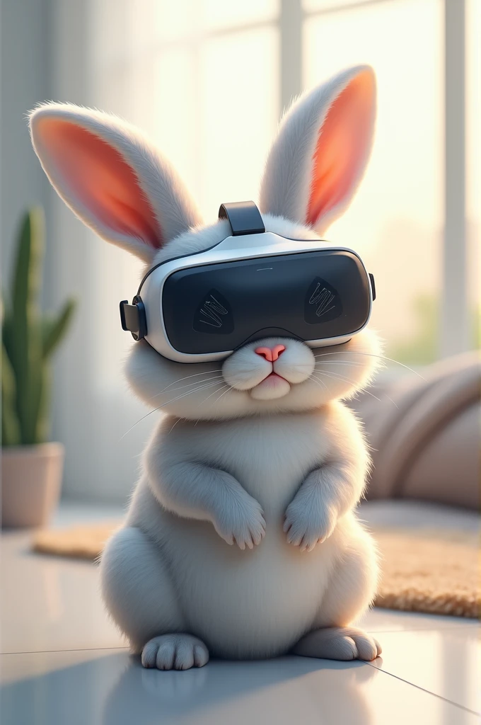 A bunny wearing vr glasses