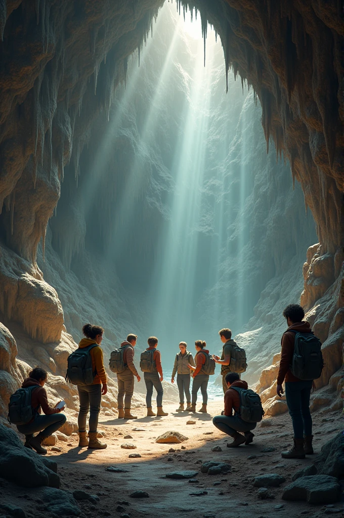 Ten students in the cave
