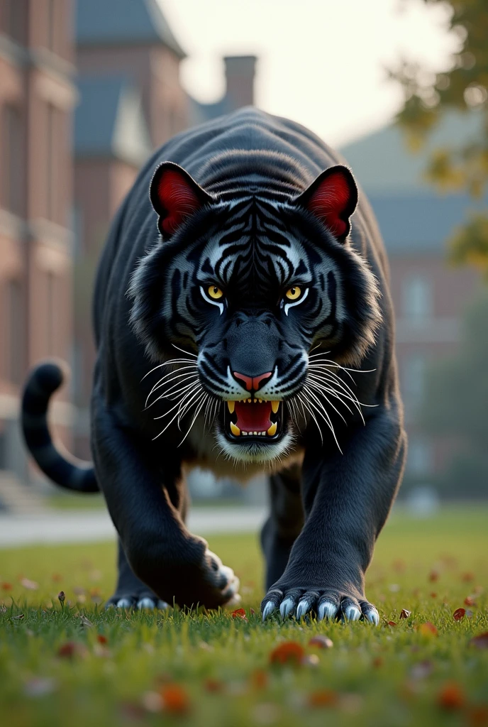 Black tiger public school red ear and white leg and angry tiger 