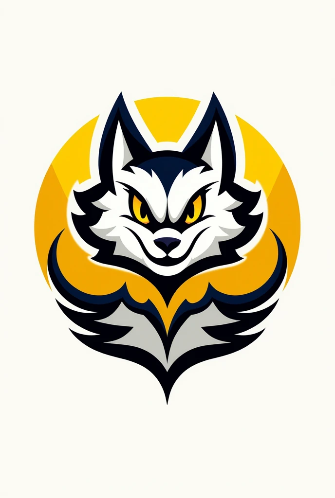 Generate a dynamic and modern basketball club logo for 'Baskara'. Feature Gatotkaca/Werkudara from Javanese wayang in a stylized, contemporary manner, with a color scheme of white and yellow to emphasize both modern and classical design elements.