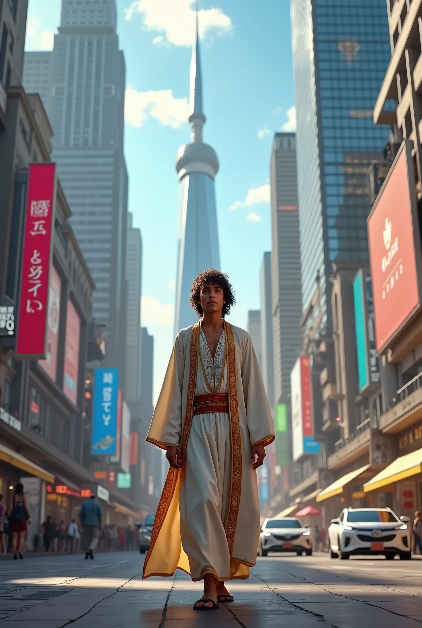 Aladin wandering in modern life of technology