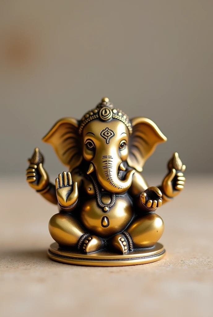 A cute little Ganesh in brass