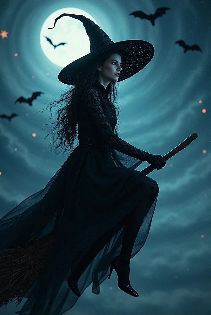 realistic,photorealistic,photo-realistic:1.37,ultra-detailed,masterpiece:1.2,8k,high quality,extremely detailed,intricate details,(best quality:1.4),striking,dramatic lighting,enchanting,atmospheric,moody,gothic,mystical,ethereal,fantastical,whimsical,fantastical,magical realism,dark fantasy,witchcraft,occult,supernatural,sorcery,witch,witch on broomstick,bats,full moon,night sky,starry night,mysterious,dramatic,suspenseful,cinematic,dark and moody,gloomy,eerie,haunting,ominous,foreboding,spooky,creepy,sinister,dark and brooding,atmospheric,chiaroscuro