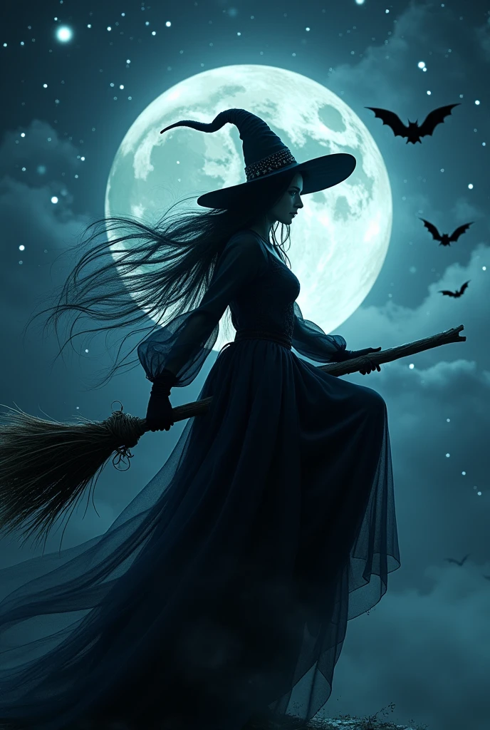 realistic,photorealistic,photo-realistic:1.37,ultra-detailed,masterpiece:1.2,8k,high quality,extremely detailed,intricate details,(best quality:1.4),striking,dramatic lighting,enchanting,atmospheric,moody,gothic,mystical,ethereal,fantastical,whimsical,fantastical,magical realism,dark fantasy,witchcraft,occult,supernatural,sorcery,witch,witch on broomstick,bats,full moon,night sky,starry night,mysterious,dramatic,suspenseful,cinematic,dark and moody,gloomy,eerie,haunting,ominous,foreboding,spooky,creepy,sinister,dark and brooding,atmospheric,chiaroscuro