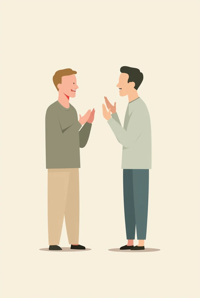 2 people that represent the idea "managing emotions" in a very simple art style