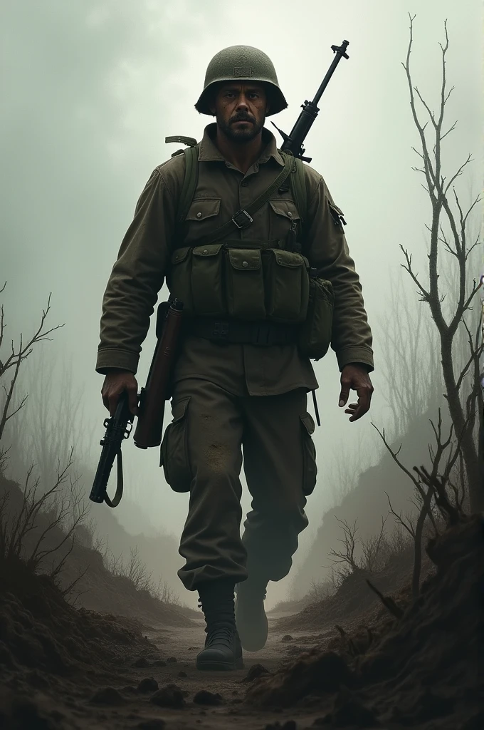 Show a picture of a soldier from the poem spring offensive