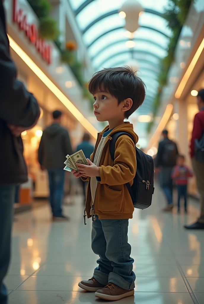 A boy in shop mall beside buy weed 