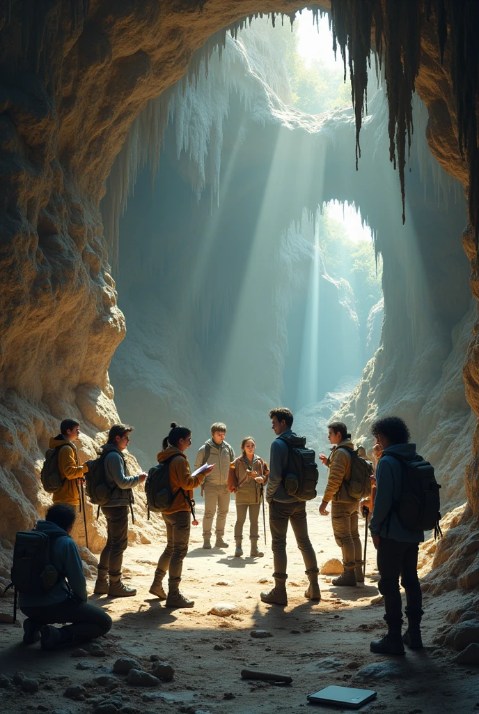 Ten students in the cave 