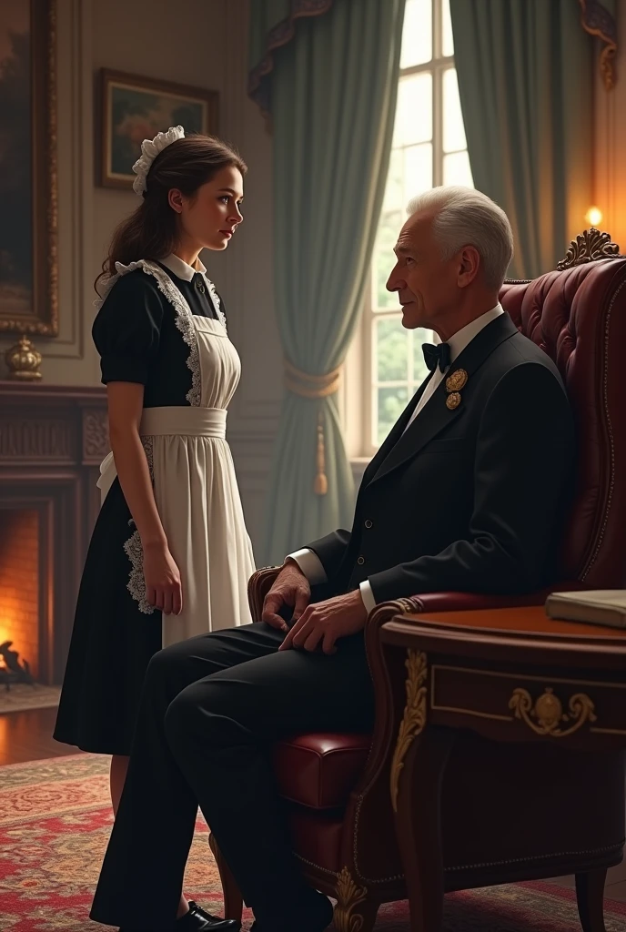 Maid with her gentleman boss