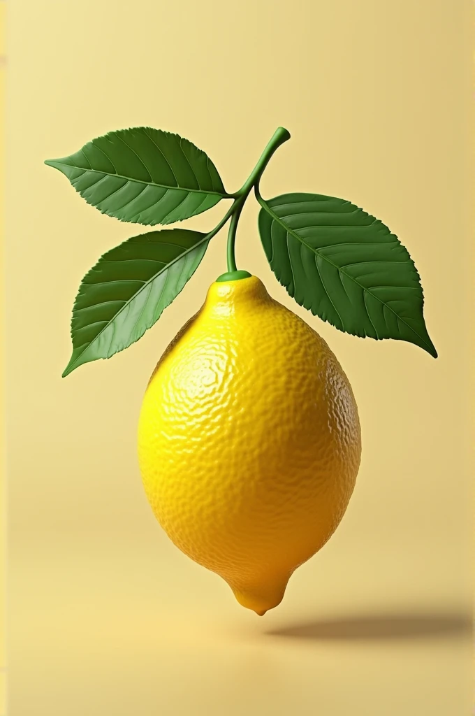 Realistic lemon with leaves
