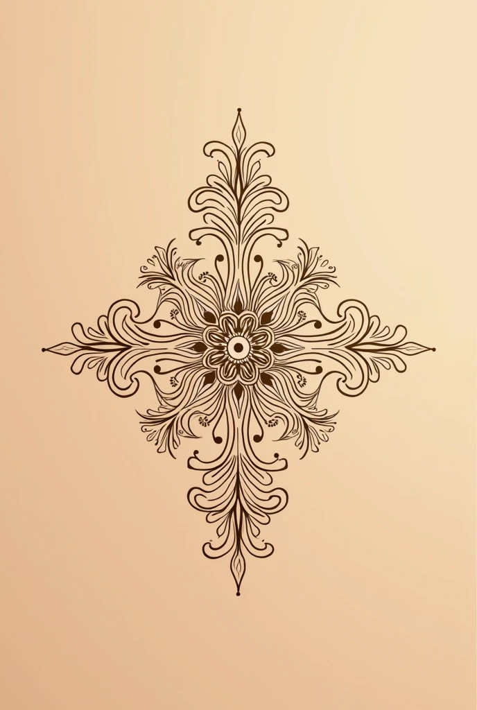 draw icon for mehndi design app and use color #fff5e1 and #527450 and write text "Mehndi Trends 2024”