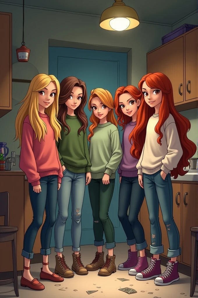 Tre Winx in house outfit like poor students