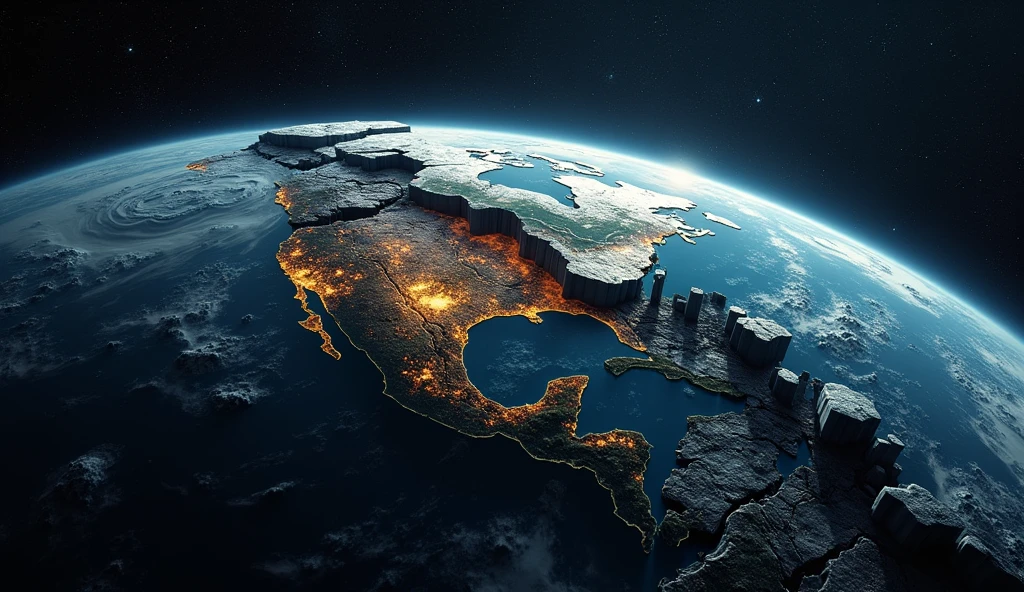From space it is seen that the earth is broken