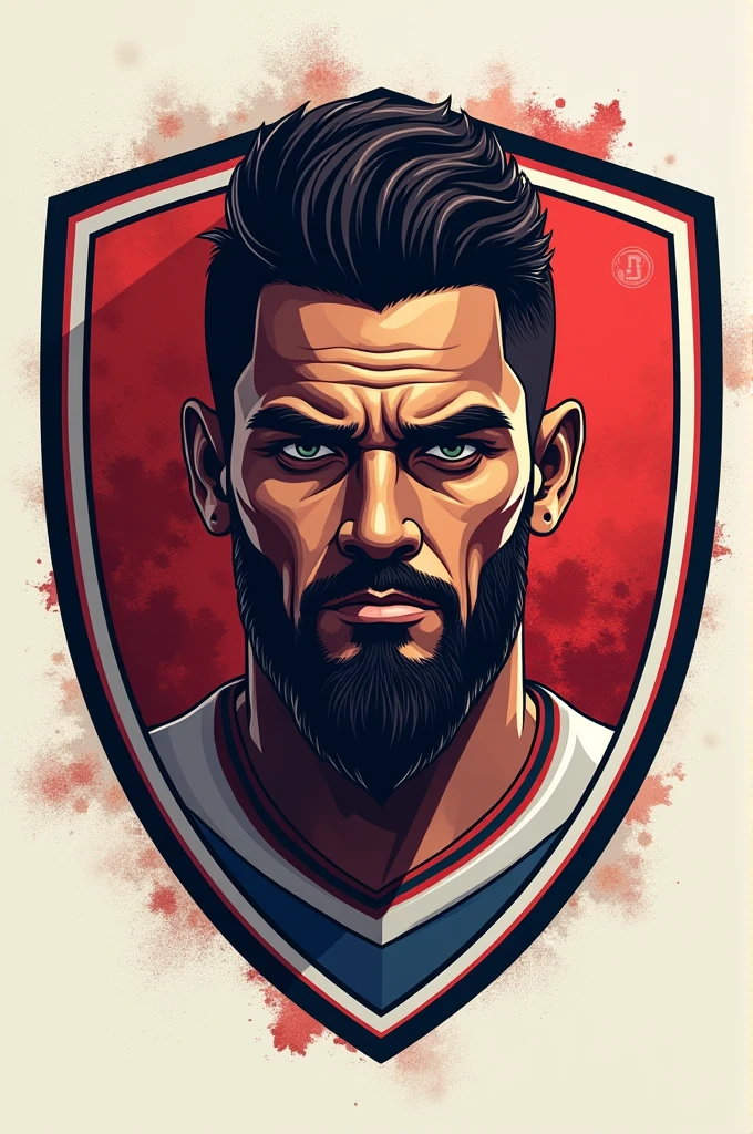Team shield with the face of the player Osvaldo from Vitoria