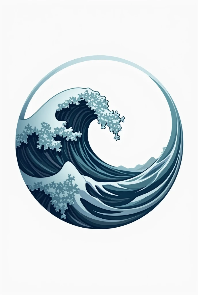 Crée-moi un logo avec une vague réaliste dans un rond 