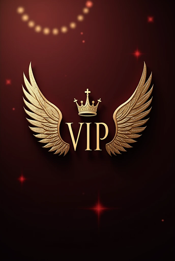 A logo with the name  *vip*, looking like Victoria secrets with angel wings and a crown 