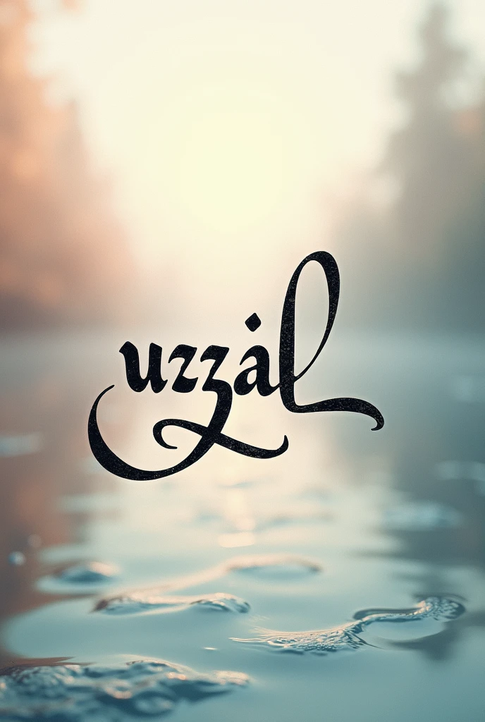 Uzzal English word calligraphy with
beautiful background
