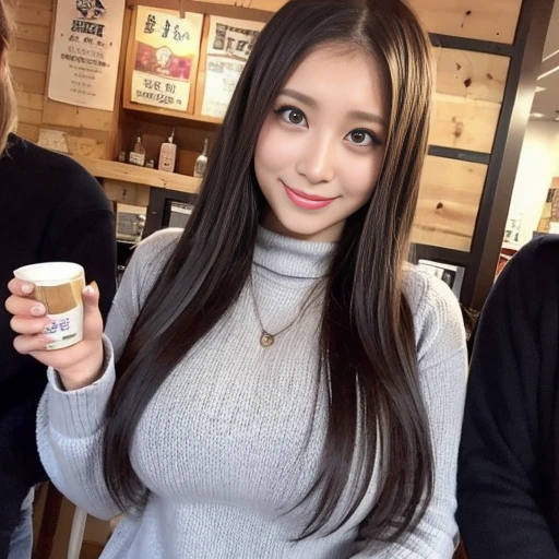 1 girl, alone, highest quality, 8k, japanese women pictures, 2,knit服, long straight black hair,, ((Plump)), ((big breasts)),knit, jeans,, best smile ever,Izakaya, Grow eyes,  shining happiness, considerate personality, sweet feminine aura, Calm but resolute attitude, lightly freckled cheeks, spirit of warmth and joy, blazer, eyes shining with dedication, Two people in love,couple,A picture of a man and a woman, a humble and dedicated ,タイトなknit, ,Izakayaの中,banquet,banquet,Year-end ,Izakaya,Izakaya,beer mug,big breasts,valley,超big breasts,big breasts,超big breasts,huge breasts,A chest that is about to burst,big breasts,valley,big breasts,man in his 40s,man in his 40s,man in his 40s,middle aged male,Old man,uncle,father,Grandpa,big ass,big ass,huge ass,turtleneck