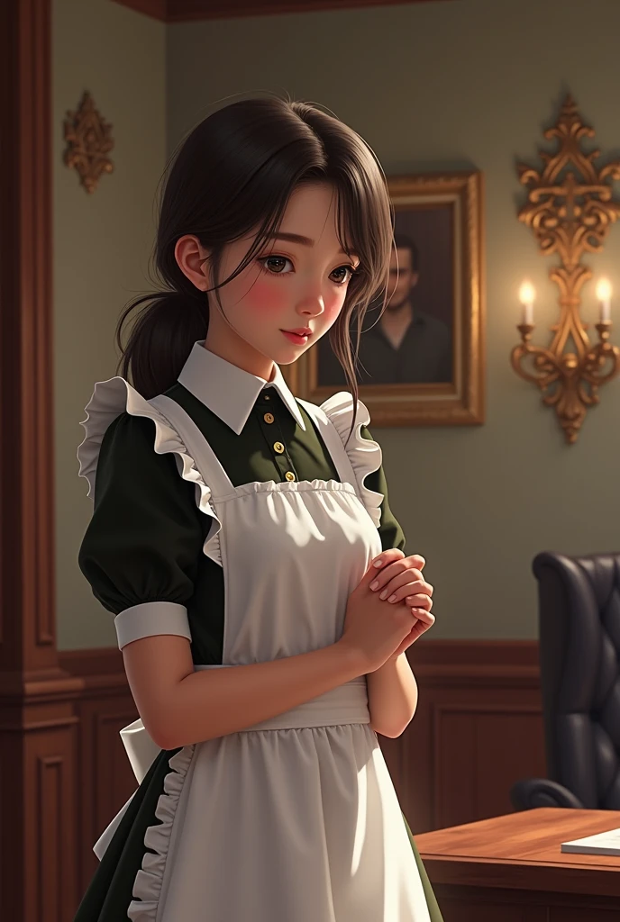 Young maid wanna be secret admier her young boss