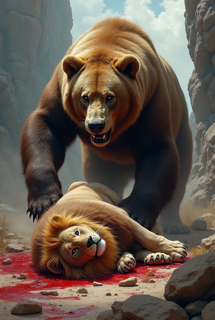 Bear killed lions 