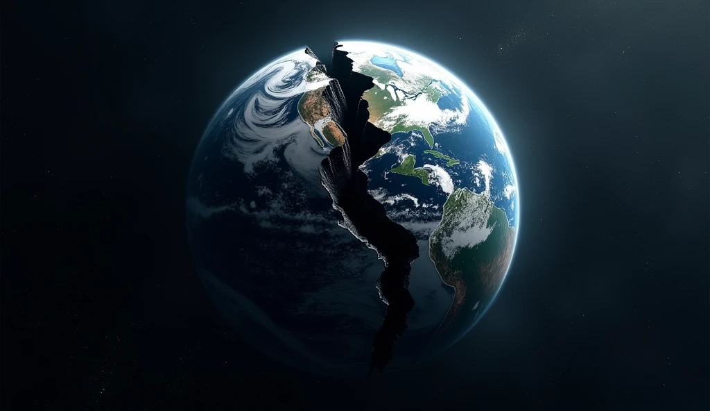 Seen from space, there is a crack in the middle of the earth
