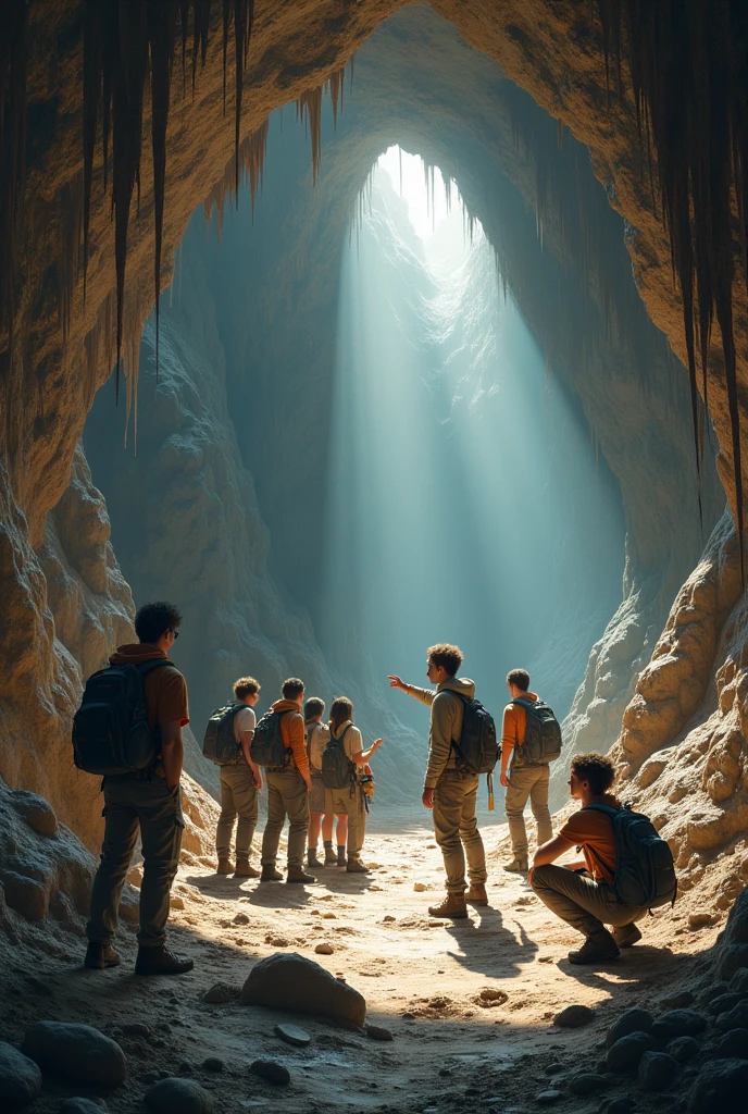 Ten students in the cave