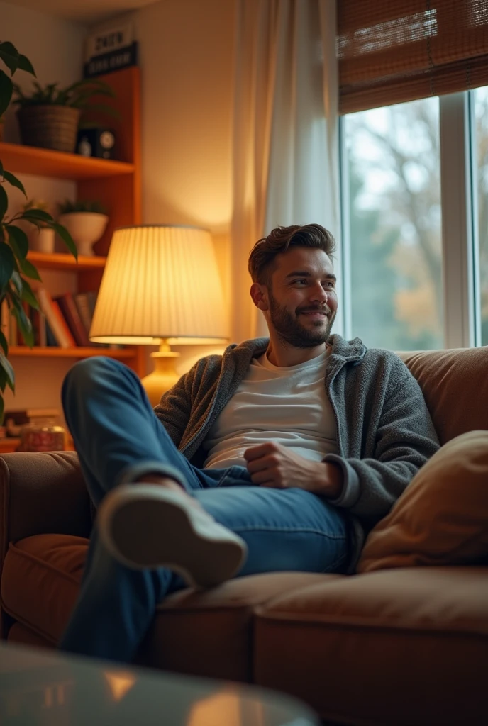 A young men having house