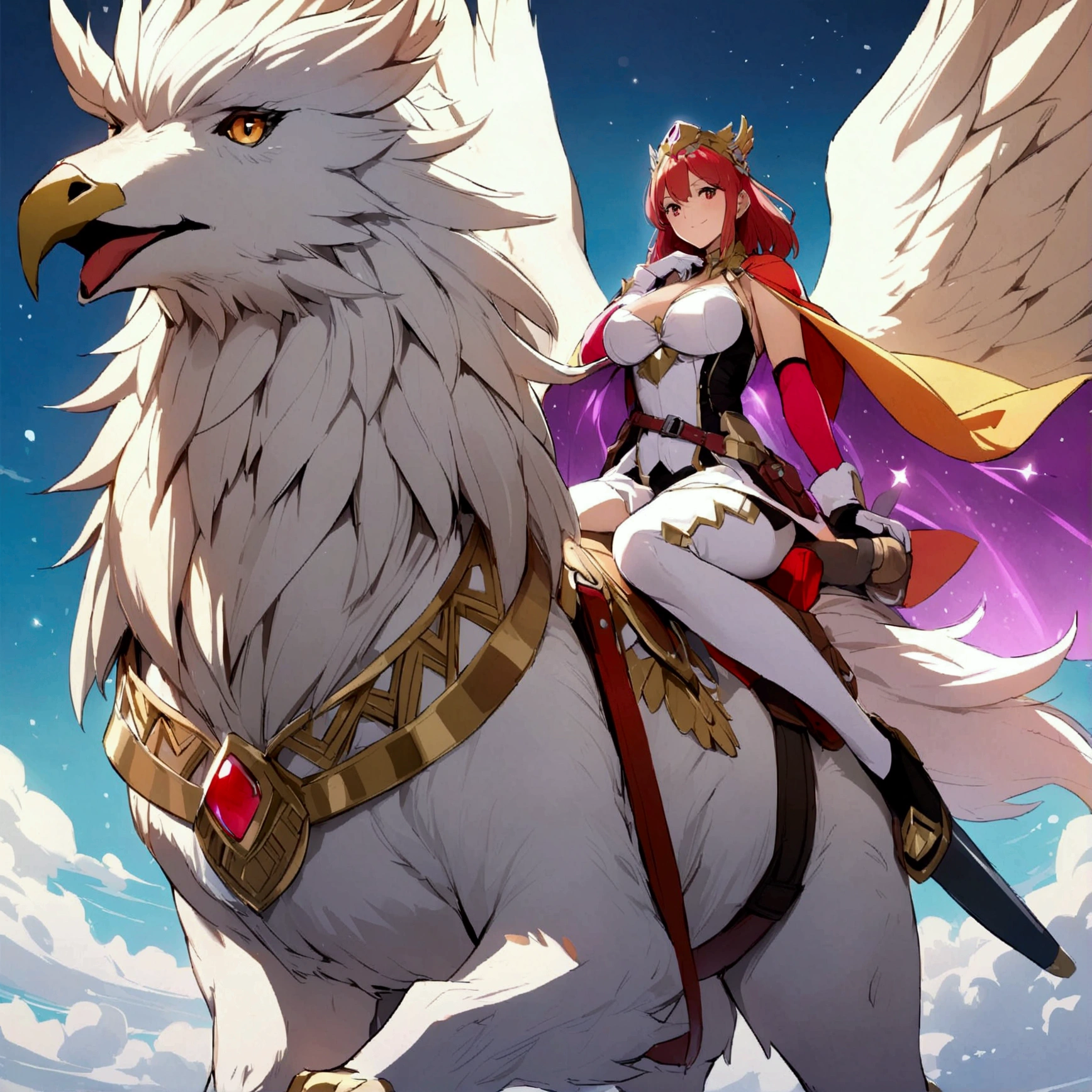 Griffin and beautiful busty griffin rider