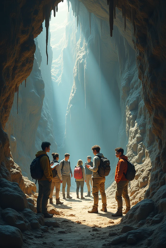 Ten students in the cave