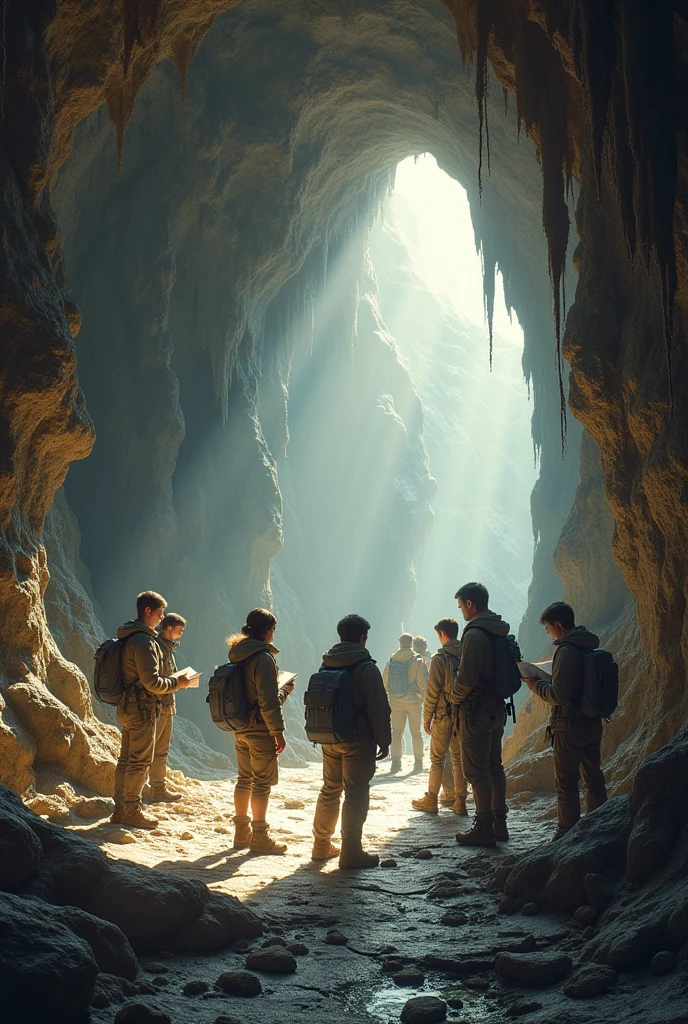 Ten students in the cave 