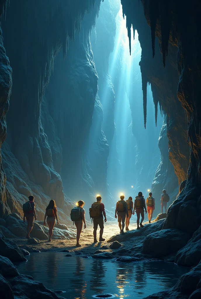 Ten college 
students in the cave 