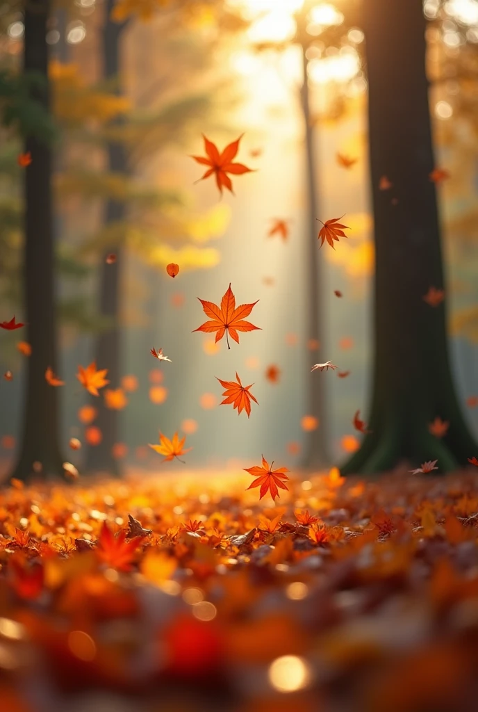 A slow-motion video of autumn leaves dancing in the wind
within a tranqul forest. The leaves twirl and spin in the air,
their vibrant colors orange, red, and yellow-contrasting
beautitully against the backdrop of tall trees and soft sunilight.
The camera follows the leaves closely, capturing their elegant
movements as they descend gently to the forest floor, where
they join a multicolored carpet of leaves. The atmosphere is
peaceful, with the only sounds being the rusting of leaves
and the whisper of the wind."
517/ 2500|
