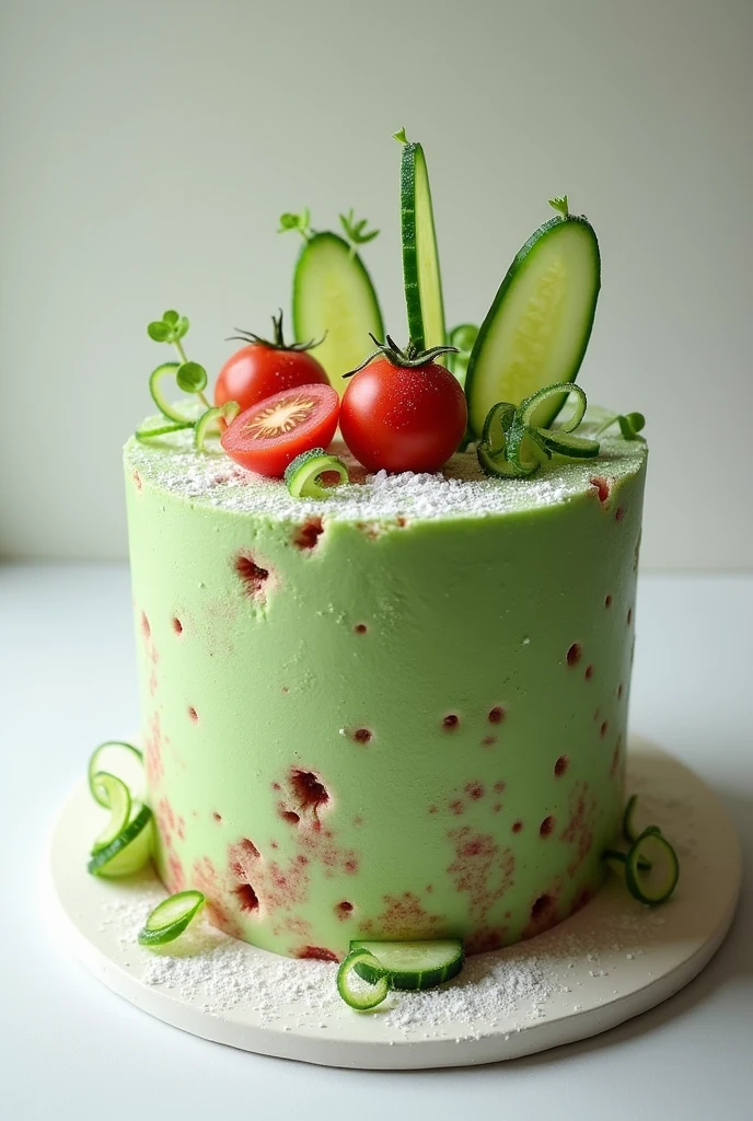 Cucumber and tomato cake