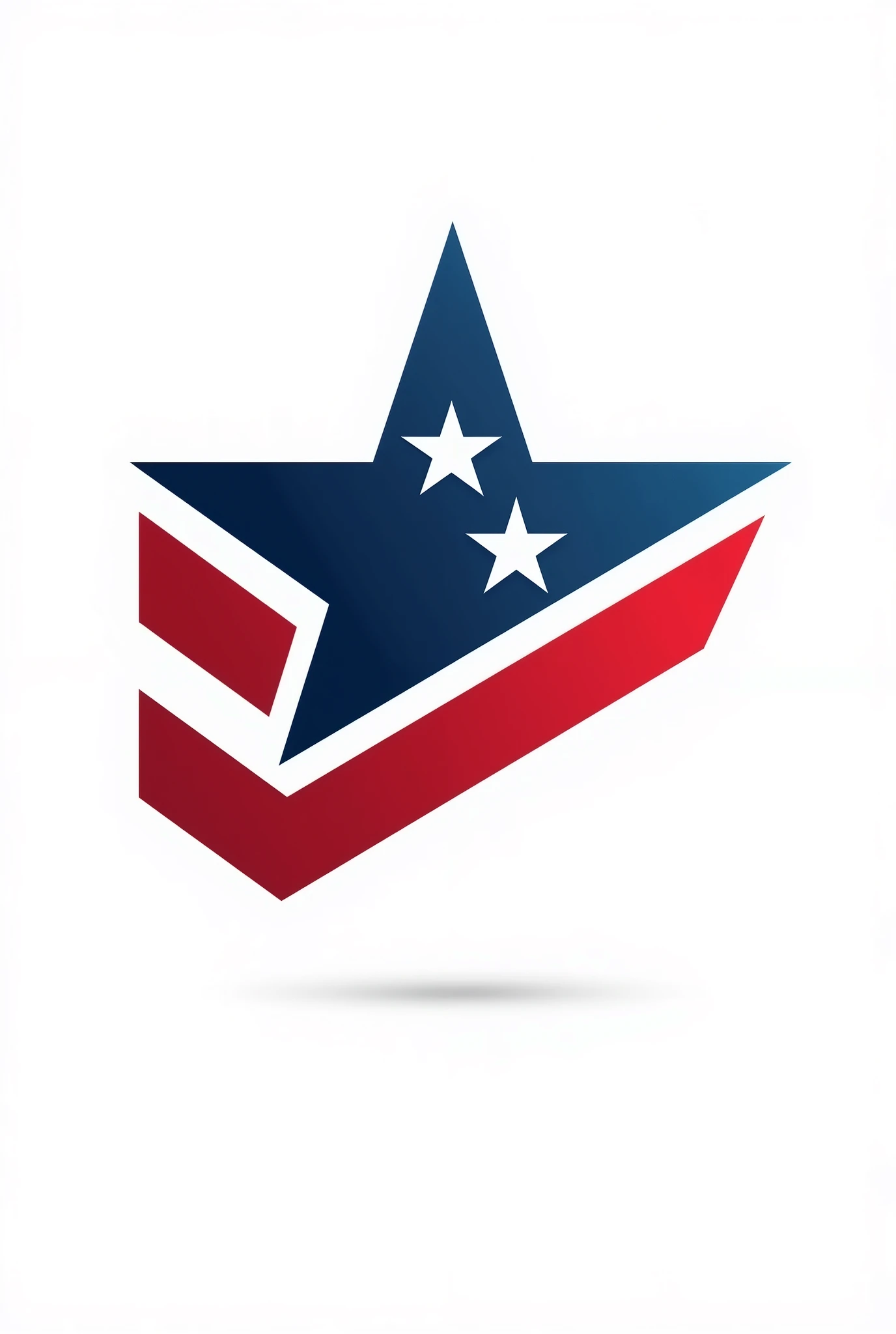 Create a logo with the colors of the United States flag for an American company that operates in the construction industry, carrying out demolition, painting-like, drywall, floor coverings among other services.