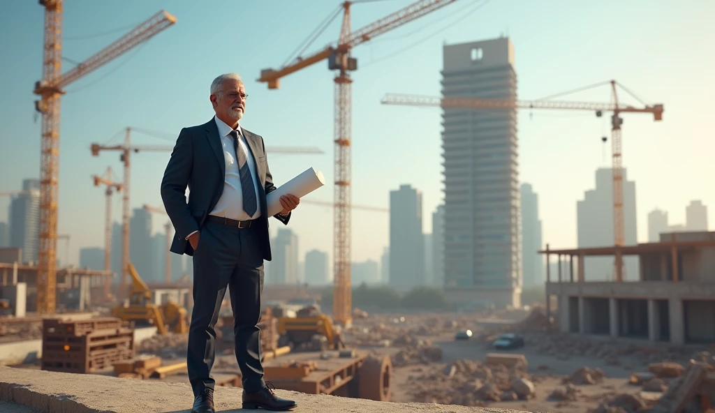 A Marwari businessman involved in real estate, overseeing the construction of a new building