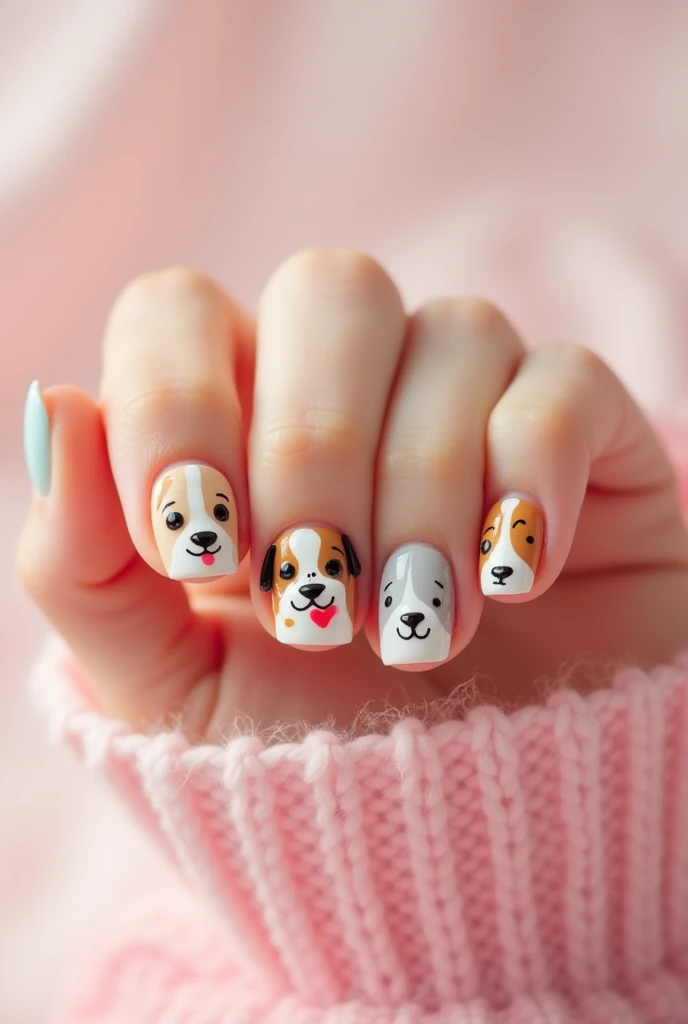 Make me nails inspired by cute dogs