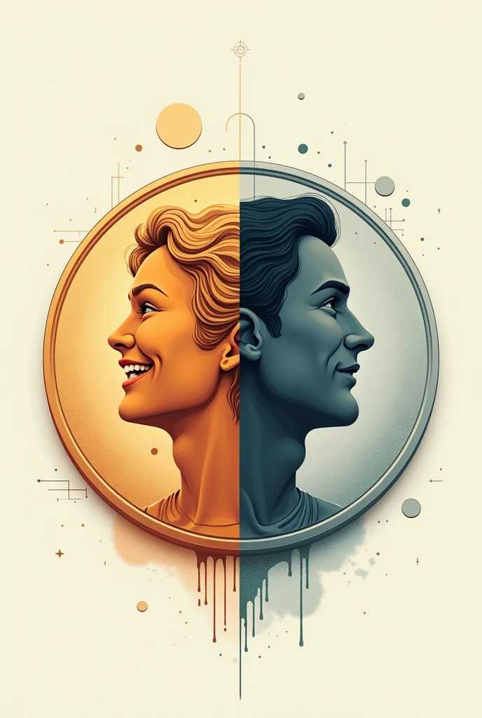 An image that represents two sides of a coin, one side happiness and the other meaning