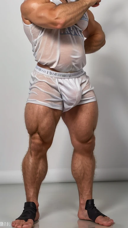 上半身は裸のOlder ageな男性ボディビルダー。
Big muscles。Big Belly。thick limbs。
A standing posture that shows the whole body。
極端に短いGray-hairedの顎髭。
極端に短いGray-hairedの髪。
Older ageな男性ボディビルダーは白いjockstrapだけを着ている。大きなbulge。
Sunburned skin。Hairy skin。Sweat-soaked skin。
男性はThe whole body is hairy。Full body covered in hair。Gray-hairedの胸毛。Gray-hairedの腹毛。Gray-hairedの下腹部の毛。Armpit hair。Arm hair。Leg hair。Thigh hair。shin hair。
Symmetrical and well-formed face。A gentle face。Calm expression。single eyelid。Kind eyes。Small eyes。Round Nose。Big Nose。Small Mouth。Small lips。
Statue。Low - Angle。Full body portrait。Older age。Gray-haired。The whole body is hairy。jockstrap。bulge。
Maximum number of pixels。Highest quality。ピントがきちんと合ったHighest qualityの写真画質。Photorealistic。